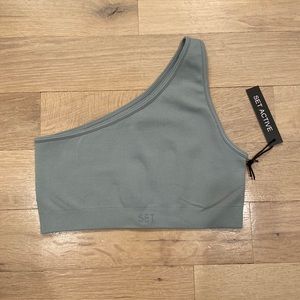 NWT — SET Active SCULPTFLEX Ribbed One Shoulder Bra